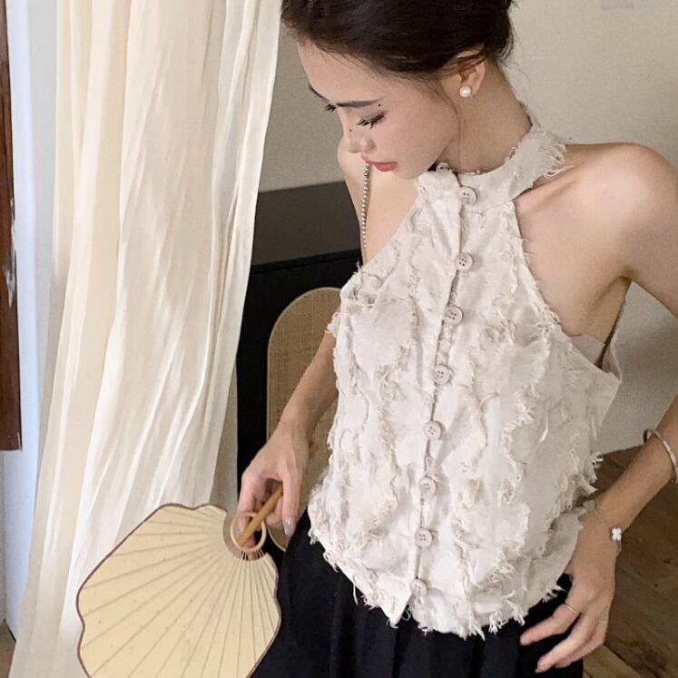 Already shipped, small vest for women, short summer style inner design, niche tassel off-shoulder sexy top for outer wear