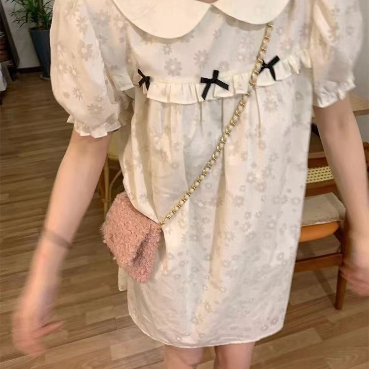 Puff sleeve dress for female students new summer sweet little short skirt