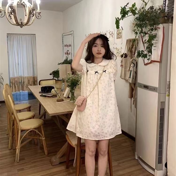 Puff sleeve dress for female students new summer sweet little short skirt