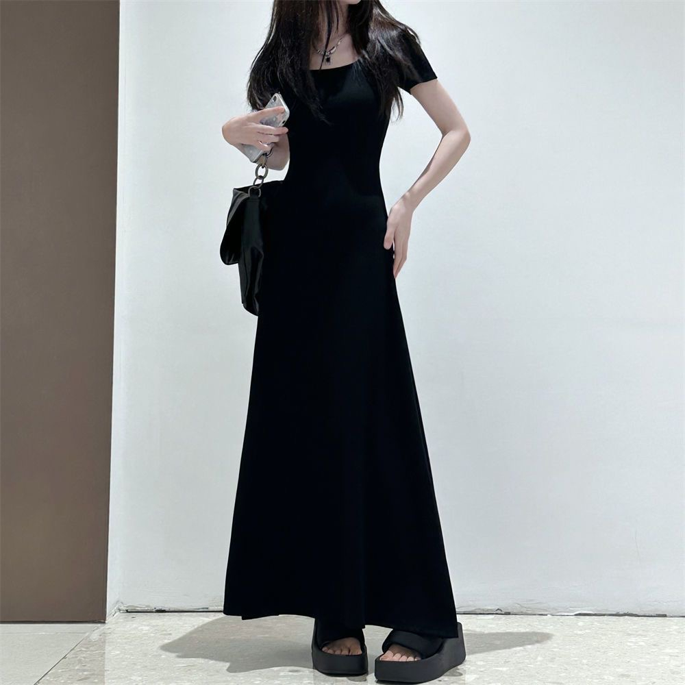 French temperament waist dress for women summer 2024 new small high-end exquisite pear-shaped figure long skirt