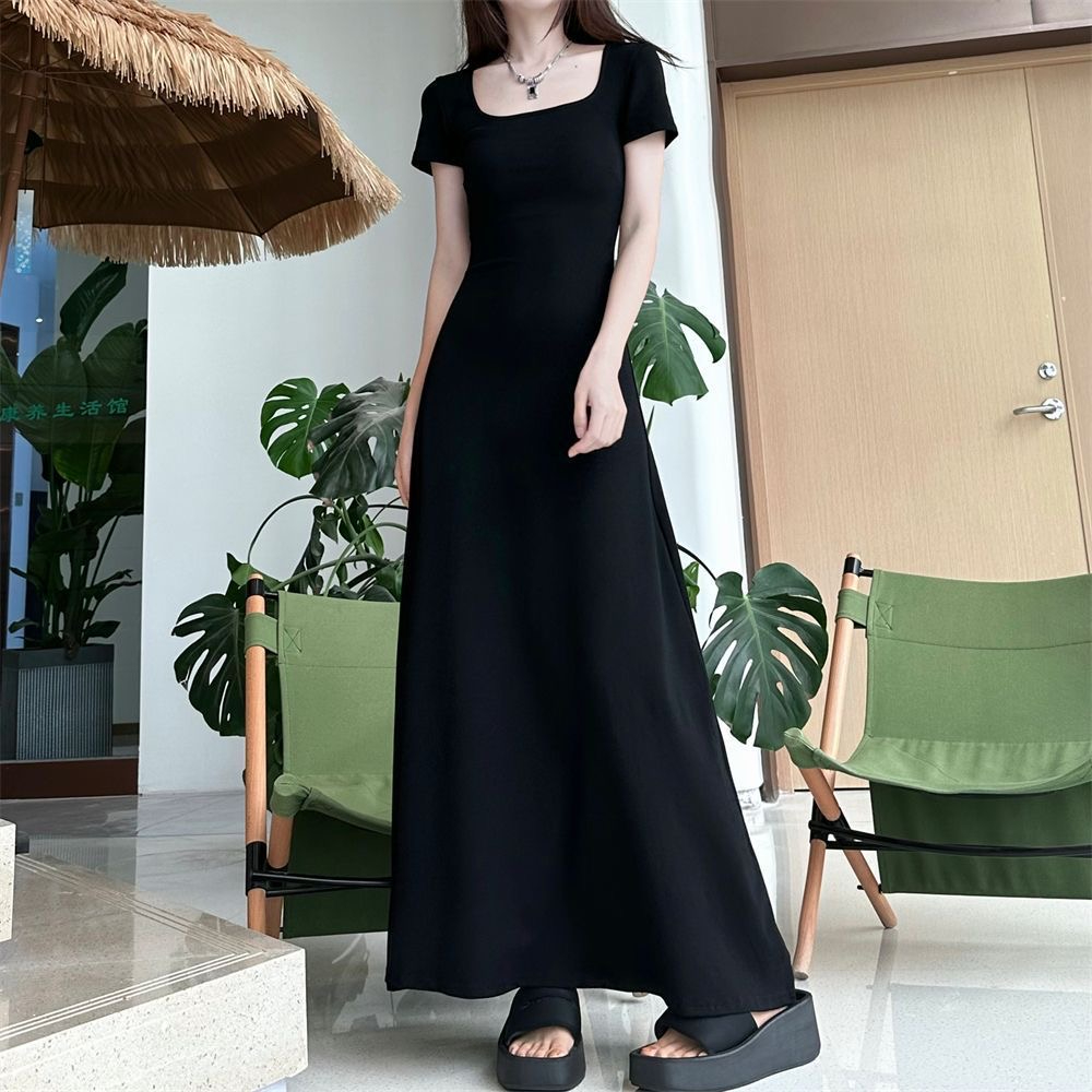 French temperament waist dress for women summer 2024 new small high-end exquisite pear-shaped figure long skirt