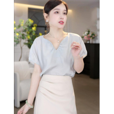 批发百搭减龄小众女神 <b class='q'>清凉</b> 衬衫夏季白色时尚气质休闲