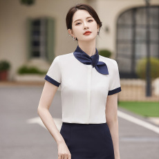 批发职业短袖<b class='q'>衬衫</b>上衣女夏美容院<b class='q'>珠宝</b>店工装酒店前台服务员工作服<b class='q'>衬衣</b>