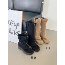 批发2024新款夏天靴子夹趾靴夹脚凉靴凉鞋平底内增高堆堆靴短靴