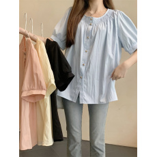 批发实拍<b class='q'>孕妇装</b>衬衫夏装2026新款上衣娃娃衫衬衣宽松大码时髦衬衫