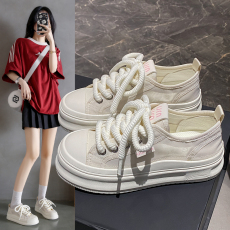 批发ins韩版帆布鞋女2024夏季新款百搭学生透气跑步板鞋<b class='q'>休闲</b>鞋女板鞋