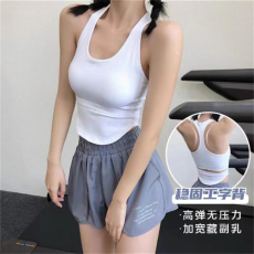 批发带胸垫 夏季工字健身内衣女美背休闲跑步上衣瑜伽服<b class='q'>运动</b><b class='q'>文胸</b>外穿