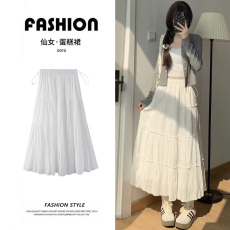 批发孕妇白色蛋糕半身裙夏带内衬外穿中长半裙小个子大码A字孕妇半裙