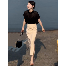 批发雾里 <b class='q'>清凉</b> 透气上衣夏季黑色薄纱时尚气质无袖衬衫新款