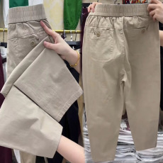 批发弹力薄款<b class='q'>九分裤</b>显瘦百搭遮胯哈伦裤女宽松简约小个子白色休闲裤女
