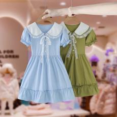 批发女童连衣裙夏装2026新款网红洋气娃娃领公主裙夏季薄款<b class='q'>儿童</b><b class='q'>裙子</b>潮