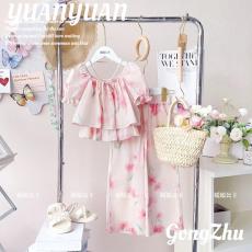 批发<b class='q'>女童</b><b class='q'>套装</b>两件套时尚洋气2026新款时髦女孩上档次儿童碎花<b class='q'>短袖</b>裤子