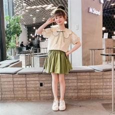批发<b class='q'>女</b><b class='q'>童</b>夏季<b class='q'>套装</b>2026新款儿<b class='q'>童装</b>小女孩休闲短袖衬衫运动短裤两件套潮