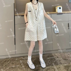 批发欧货2025夏季新款波点<b class='q'>连体裤</b>时尚休闲气质无袖宽松显瘦<b class='q'>连体裤女</b>潮