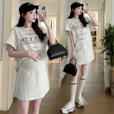 已出货 实拍2026孕妇夏装新款短袖T恤+半身裙裤孕妇套装两件套607