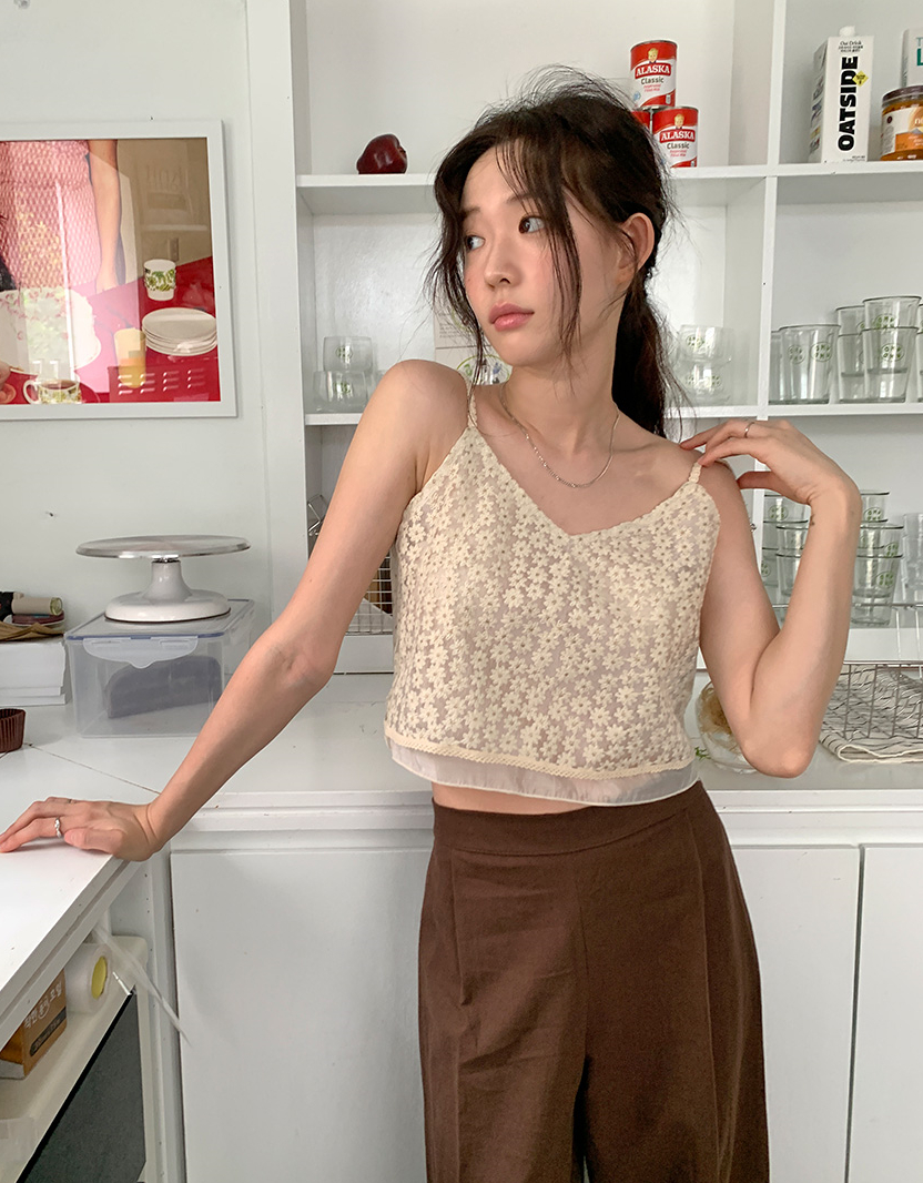 있음 선적 휴가 바람 달콤함 장난기 넘치는 V넥 무거운 작업 자수 자수 이중층 레이스 쇼트 스타일 외출용 캐미솔