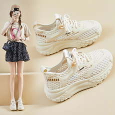 批发ins韩版新款老爹鞋女2024夏季学生跑步运动休闲鞋网面透气小白鞋