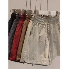 批发上身舒服无<b class='q'>压力</b>！2024新款松紧腰抽绳简约纯色宽松直筒休闲短<b class='q'>裤</b>女