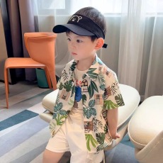 批发儿童夏装<b class='q'>男童</b><b class='q'>短袖</b><b class='q'>衬衫</b>帅气2024新款宝宝夏季宽松<b class='q'>衬衣</b>男孩洋气上衣