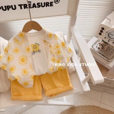 批发小太阳度假风儿童夏季<b class='q'>短袖</b><b class='q'>衬衫</b><b class='q'>男童</b>翻领<b class='q'>衬衣</b>宝宝上衣外套薄款上衣