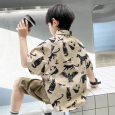 批发<b class='q'>童装男童</b><b class='q'>短袖</b><b class='q'>衬衫</b>夏季2024新款儿童<b class='q'>衬衣</b>宽松中小童夏装上衣潮穿搭