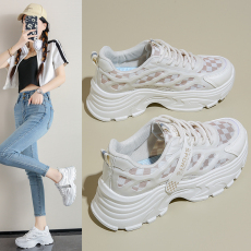 批发ins韩版新款老爹鞋女2024夏学生运动跑步休闲鞋厚底增高鞋小白鞋