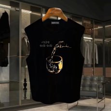 批发220克夏季背心无袖男纯色T恤宽松运动坎肩外穿跑步透气训练服