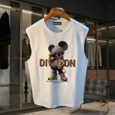 批发220克夏季背心无袖男纯色T恤宽松运动坎肩外穿跑步透气训练服