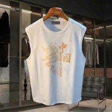 批发220克夏季背心无袖男纯色T恤宽松运动坎肩外穿跑步透气训练服