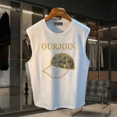 批发220克夏季背心无袖男纯色T恤宽松运动坎肩外穿跑步透气训练服