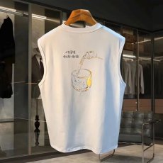 批发220克夏季背心无袖男纯色T恤宽松运动坎肩外穿跑步透气训练服