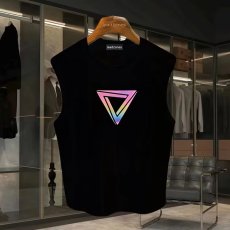 批发220克夏季背心无袖男纯色T恤宽松运动坎肩外穿跑步透气训练服