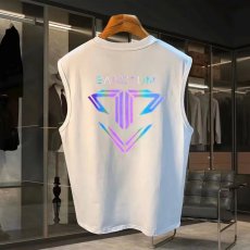 批发220克夏季背心无袖男纯色T恤宽松运动坎肩外穿跑步透气训练服