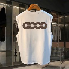 批发220克夏季背心无袖男纯色T恤宽松运动坎肩外穿跑步透气训练服