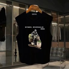 批发220克夏季背心无袖男纯色T恤宽松运动坎肩外穿跑步透气训练服