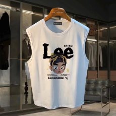 批发220克夏季背心无袖男纯色T恤宽松运动坎肩外穿跑步透气训练服