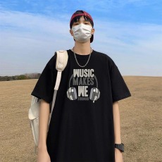 批发高品质男士重磅精梳棉纯棉短袖T恤情侣学生时尚百搭高街男装上衣