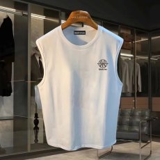 批发220克夏季背心无袖男纯色T恤宽松运动坎肩外穿跑步透气训练服