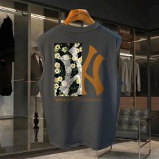 批发220克夏季背心无袖男纯色T恤宽松运动坎肩外穿跑步透气训练服