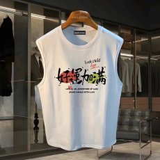 批发220克夏季背心无袖男纯色T恤宽松运动坎肩外穿跑步透气训练服