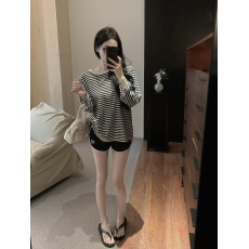 批发<b class='q'>实拍</b>实价！露背刺绣条纹长袖T恤女高腰显瘦休闲短<b class='q'>裤</b>两件套潮套<b class='q'>装</b>