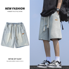 批发实拍夏季牛仔短裤男薄款中裤美式潮牌洗水复古休闲五分裤男