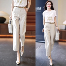 批发官图九分烟管<b class='q'>裤</b>女夏季薄2026新款高腰直筒西装<b class='q'>裤</b>小个子休闲<b class='q'>哈伦</b><b class='q'>裤</b>