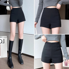 批发西装短裤女团新款高腰<b class='q'>韩版</b>修身a字外穿夏黑色打底热裤子