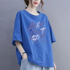 批发2026纯棉夏季新款短袖T恤女宽松印花<b class='q'>大码</b>百搭显瘦圆领上衣打底衫