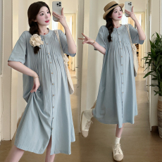 批发已出货 实拍2026孕妇新款孕妇短袖宽松A字裙孕妇连衣裙612