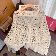 批发实拍春装防晒衣女网纱小披肩韩版空调开衫长袖<b class='q'>蕾丝</b>小衫外套上衣服