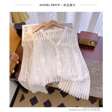 批发实拍春装防晒衣女网纱小披肩韩版空调开衫长袖<b class='q'>蕾丝</b>小衫外套上衣服