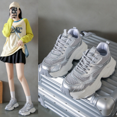 批发ins韩版新款老爹鞋女2024秋季学生运动跑步鞋厚底增高女鞋小白鞋