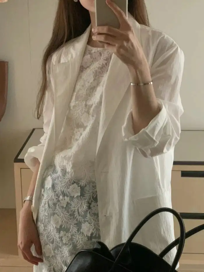 여름용 레이스 겹치기 원피스 상세 이미지 4